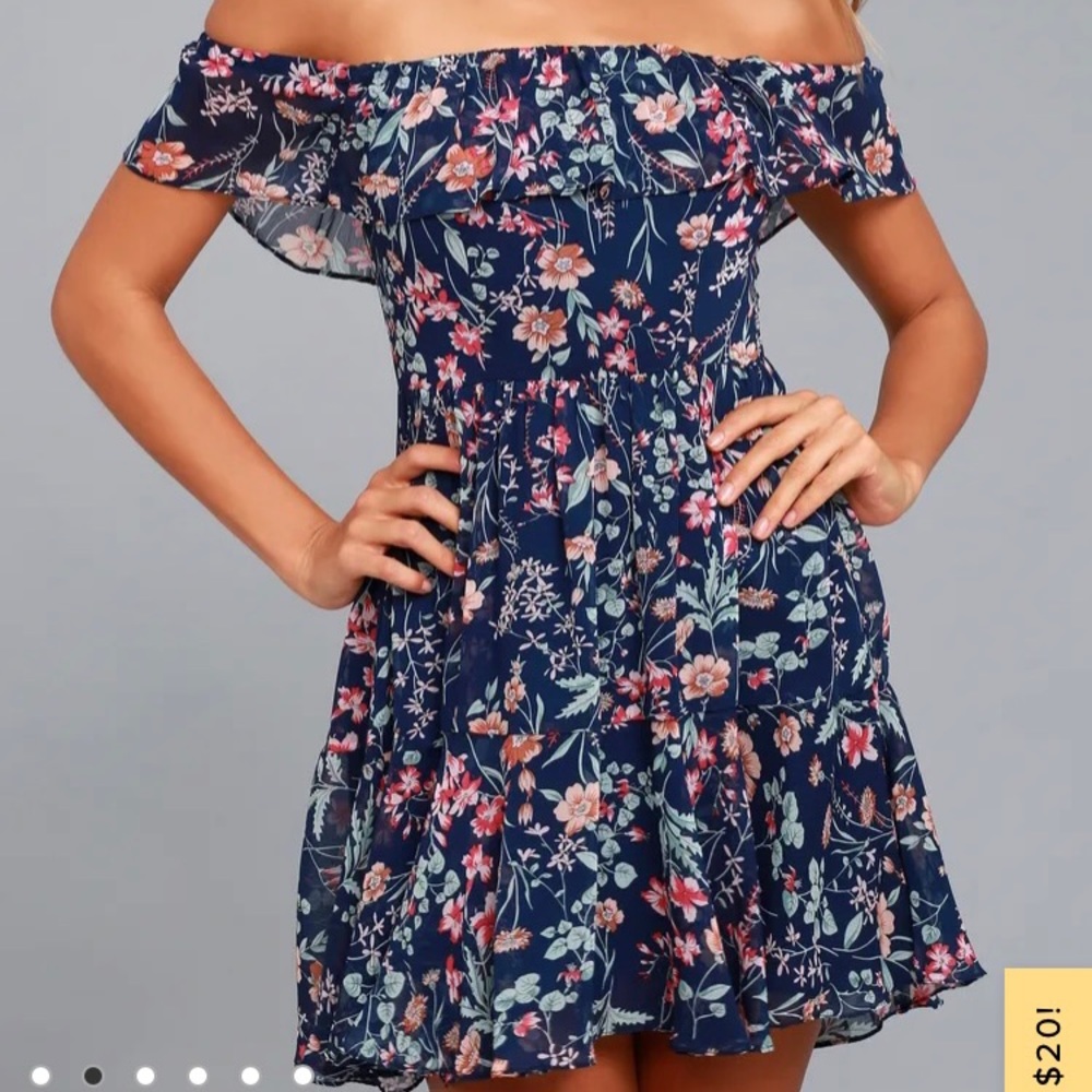 Navy Blue Floral Dress